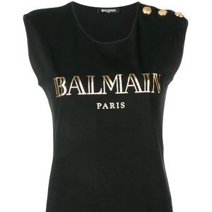 Pre-loved authentic Balmain logo tank top